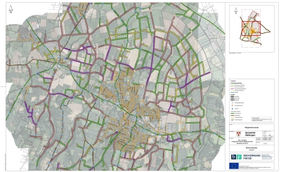 Das Wegenetz im Zentrum ist auf einer Mettingen-Karte abgebildet